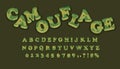 3D Army Camouflage font on green background.